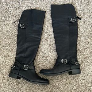Guess Black Leather Riding Boot